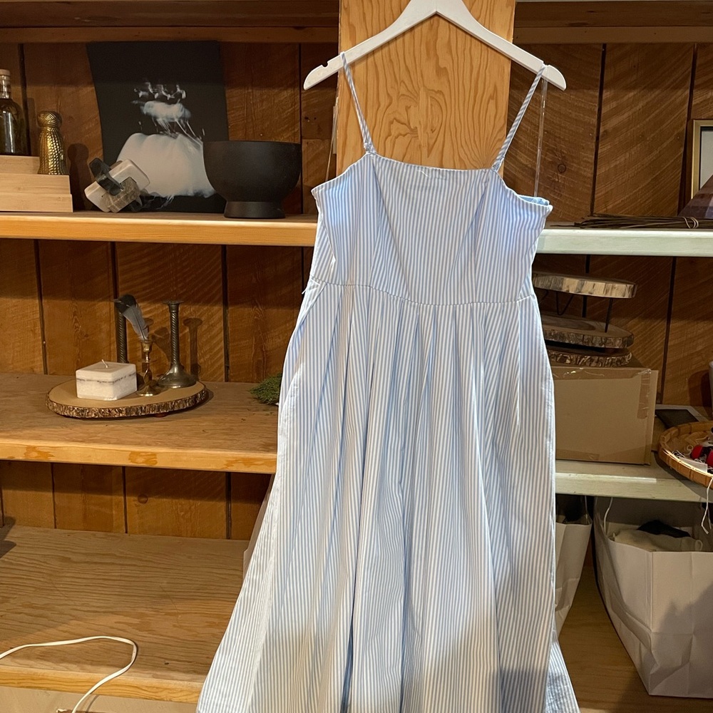 A New Day Blue Strapless Sundress Wedding Guest No belt - Picture 3 of 9